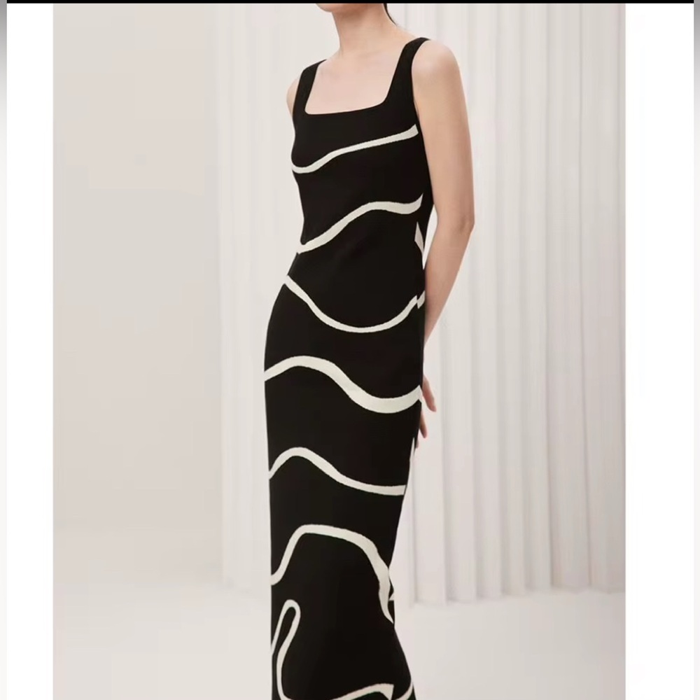 Elegant Black and White Women's Dress